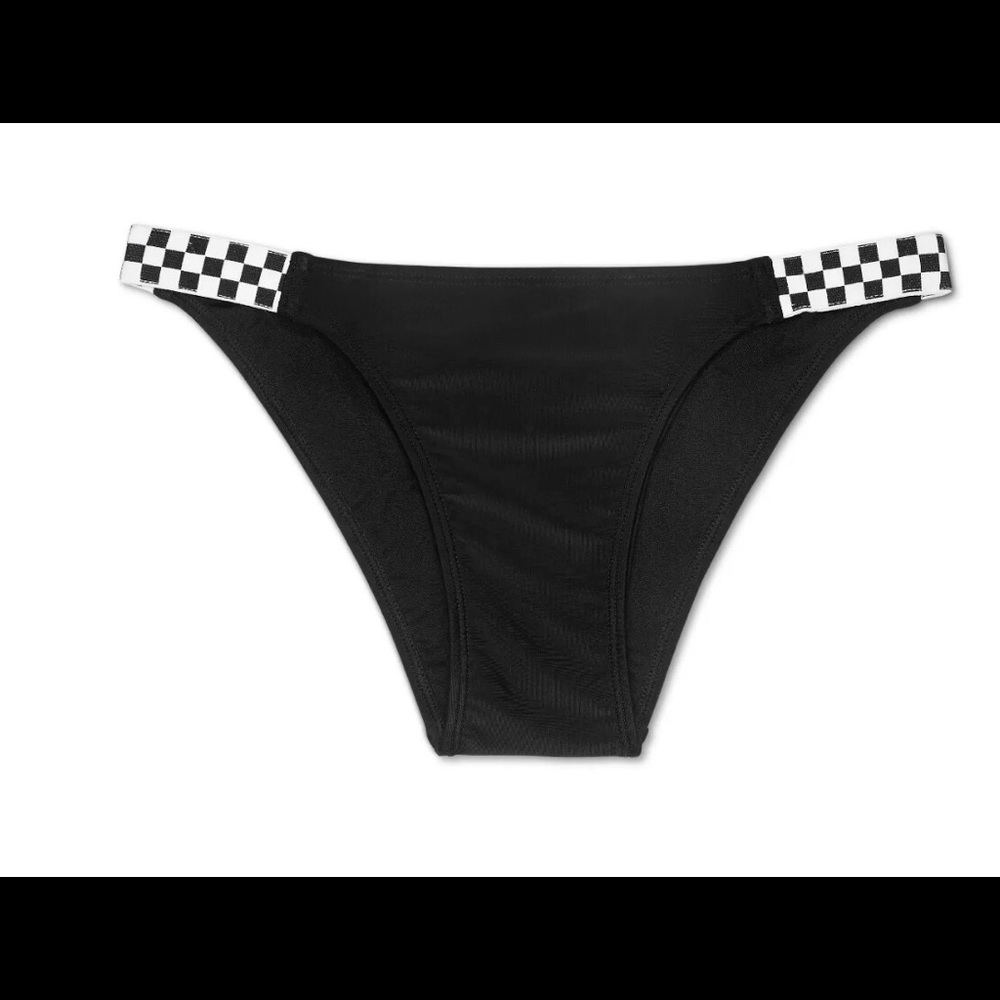 New never worn black checkered bikini bottoms